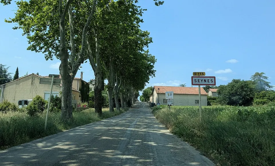 Seynes - Panneau d'entrée par l'est (juin 2025) — Gard, France