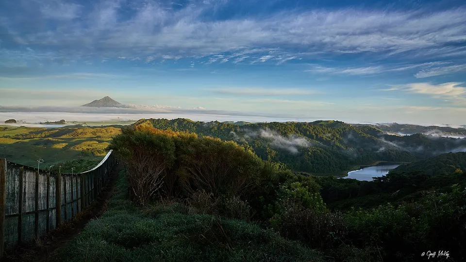 Mt Taranaki from Lake Rotokare - Flickr - Geoff J Mckay — South Taranaki District, New Zealand