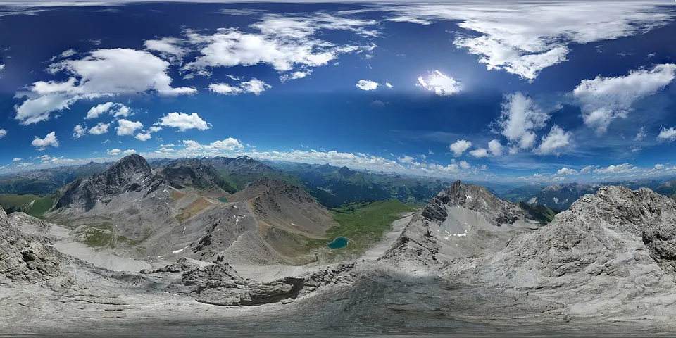 Tinzenhorn south peak Spherical Panorama — Albula, Switzerland