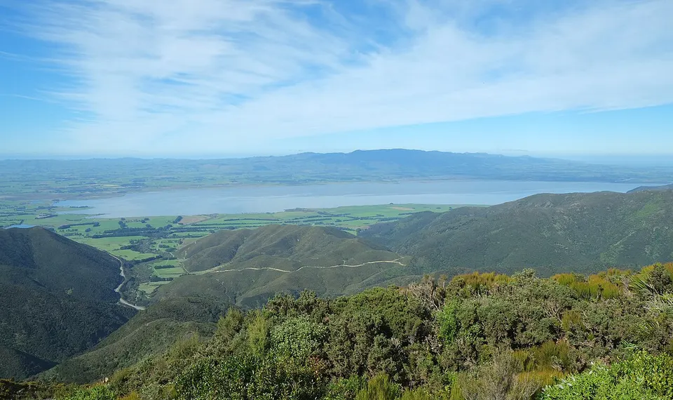 Green hills and distant sea — South Wairarapa District, New Zealand
