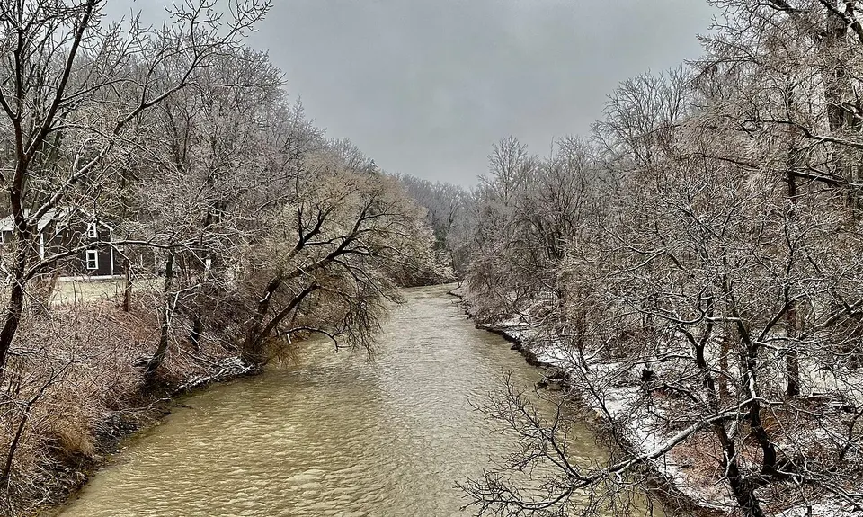 Eighteen Mile Creek at Water Valley after late February 2023 ice storm, Hamburg, New York - 20230223 — Erie, United States