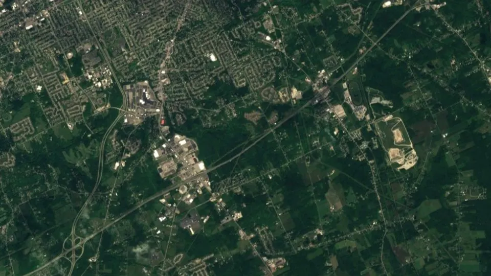 Natural-color satellite photograph of Erie (2016 mosaic) — Erie, United States