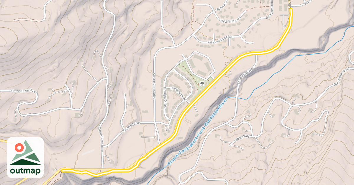 Map of Ousel Falls Town Trail
