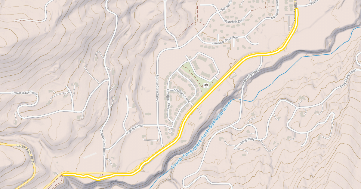 Map preview of Ousel Falls Town Trail