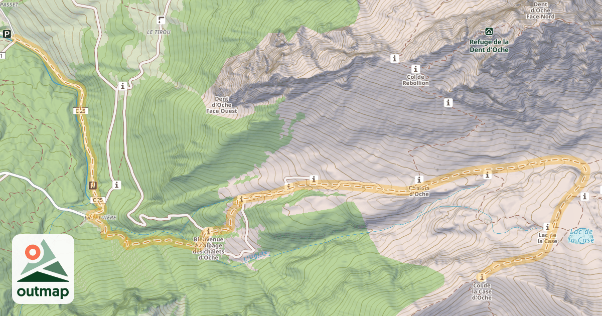 Map of Col de la Casse d’Oche — Malpasset