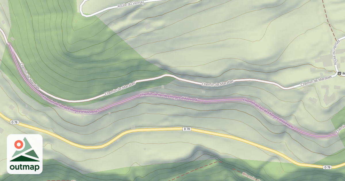 Map of Chemin de fer des forges d'Allevard