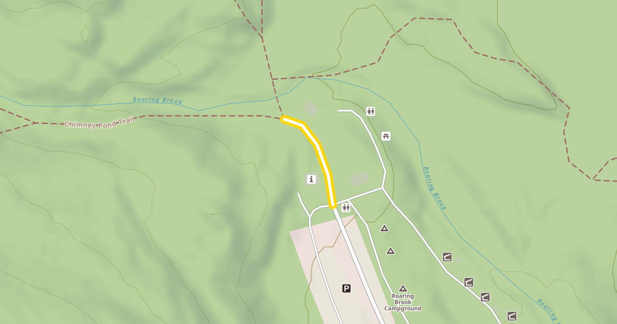 Map preview of Roaring Brook Campground Trail