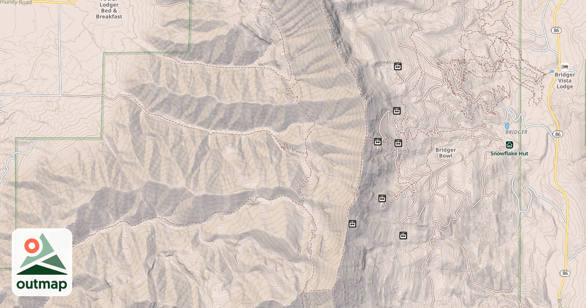 Map of Bridger Foothills