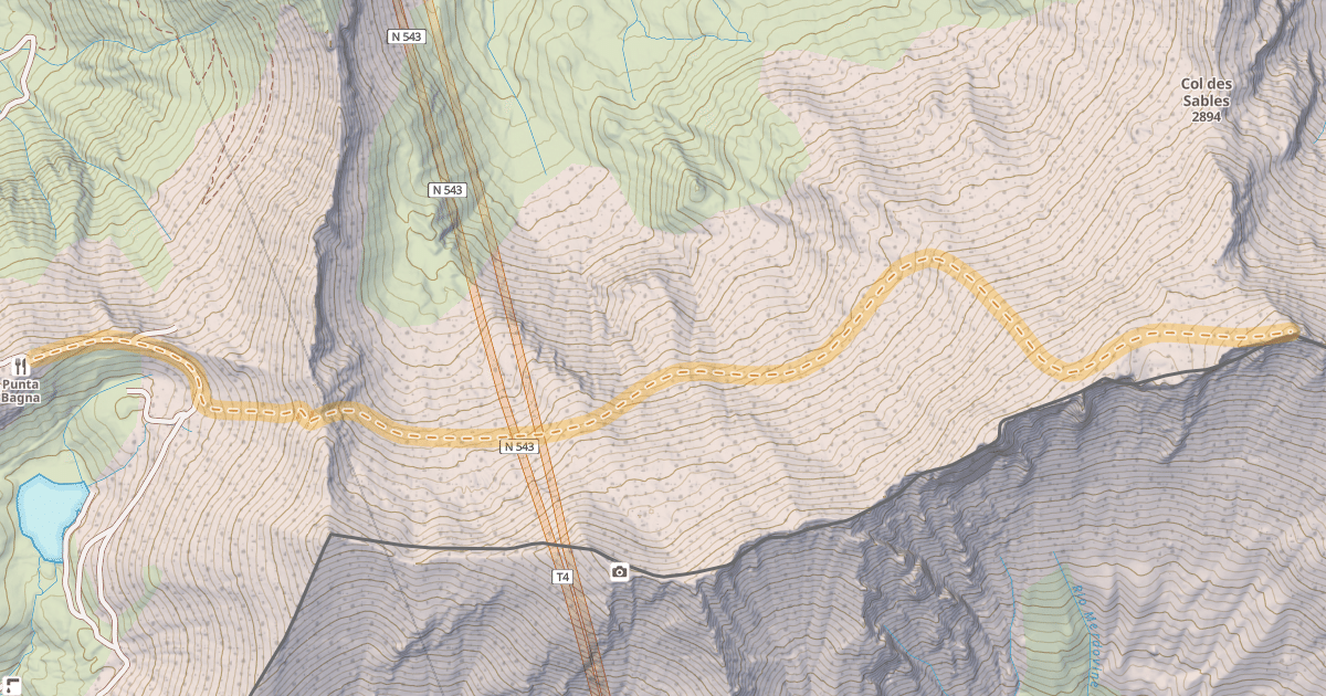 Map preview of Cime du Grand Vallon — Télésiège de Punta Bagna