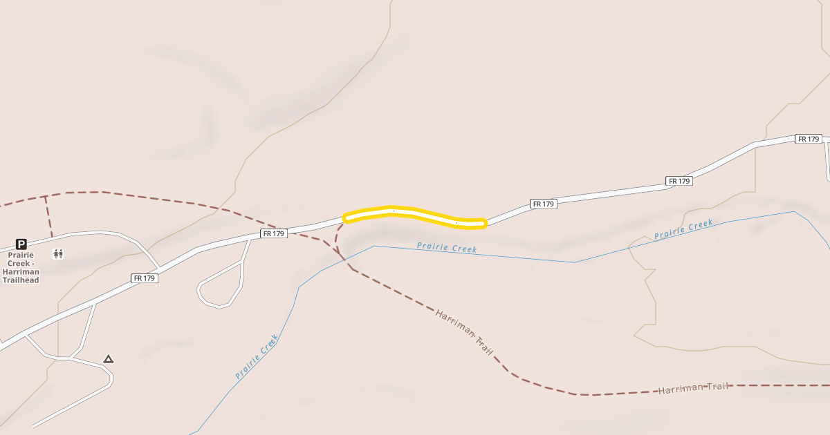 Map preview of Prairie Creek Road