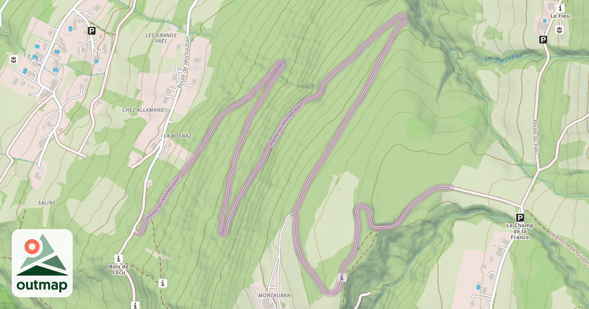 Map of Route du Montauban