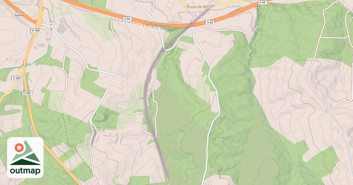 Map of Voie verte de Bellocq à Salies-de-Béarn