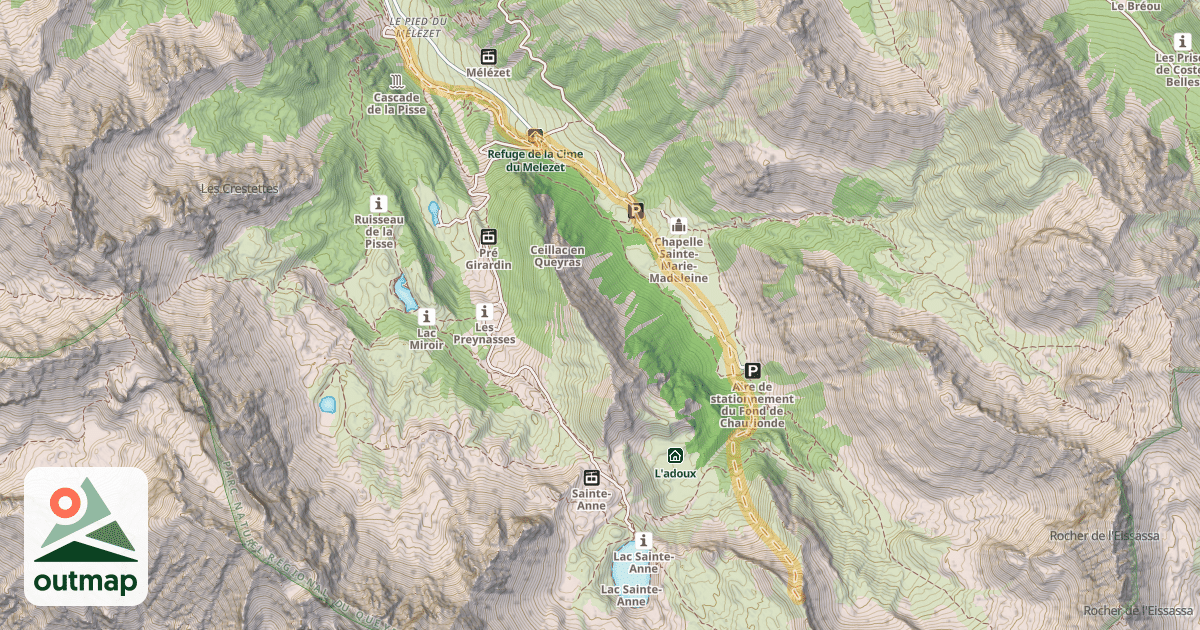 Map of Pas de la Reine — Pied du Mélezet