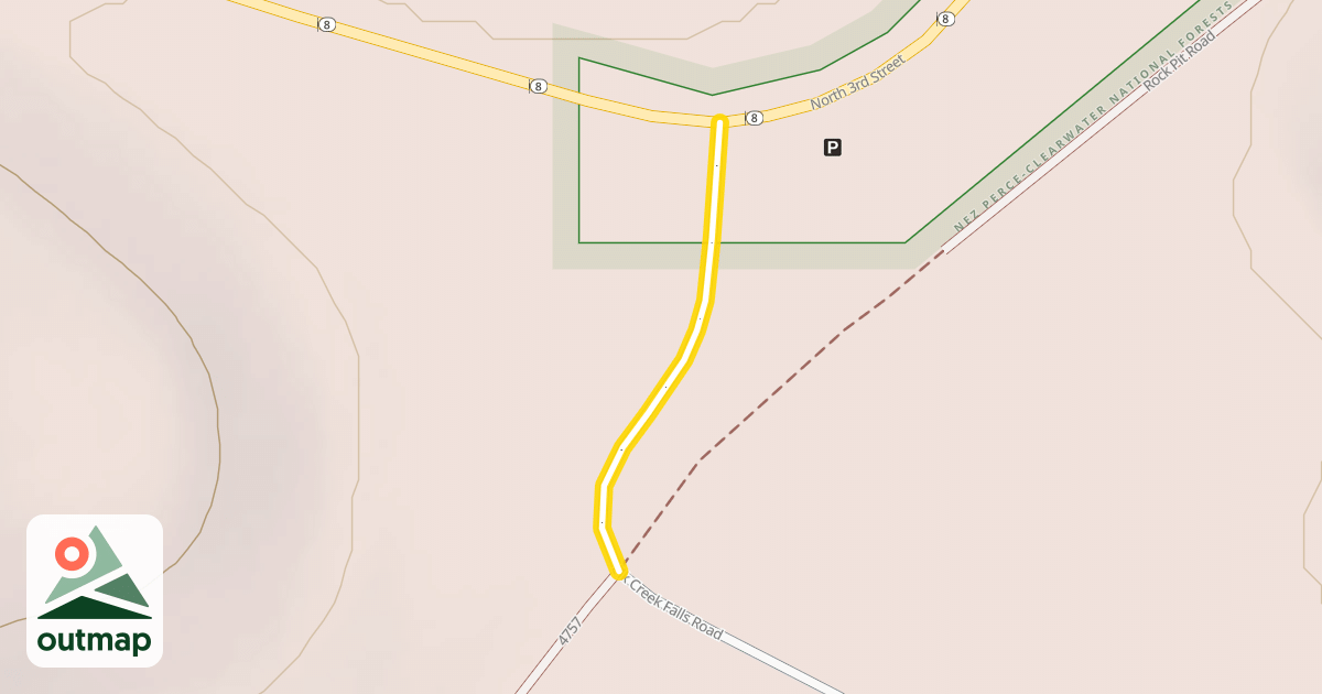 Map of Elk Creek Falls Road
