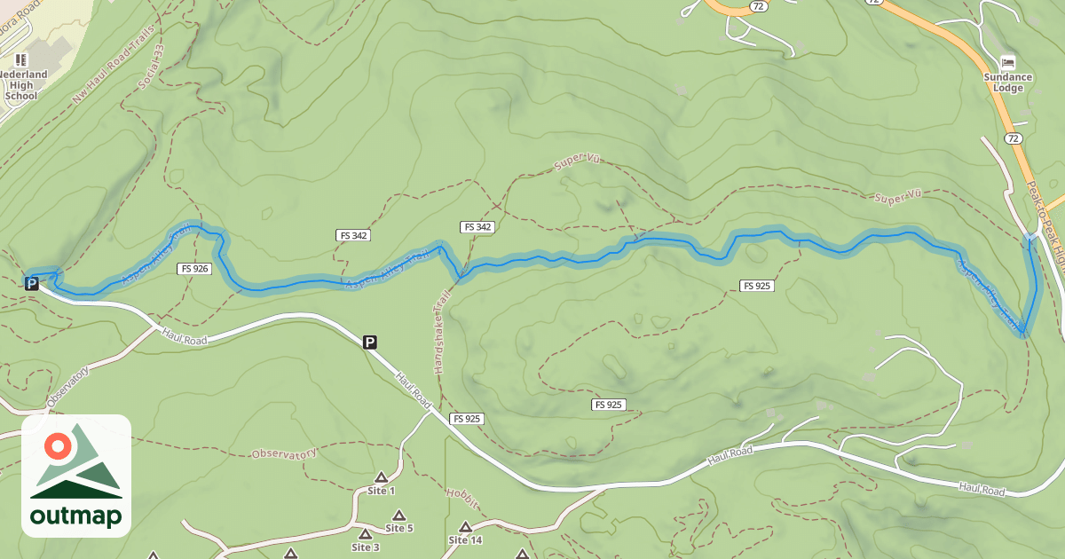 Map of Aspen Alley Trail