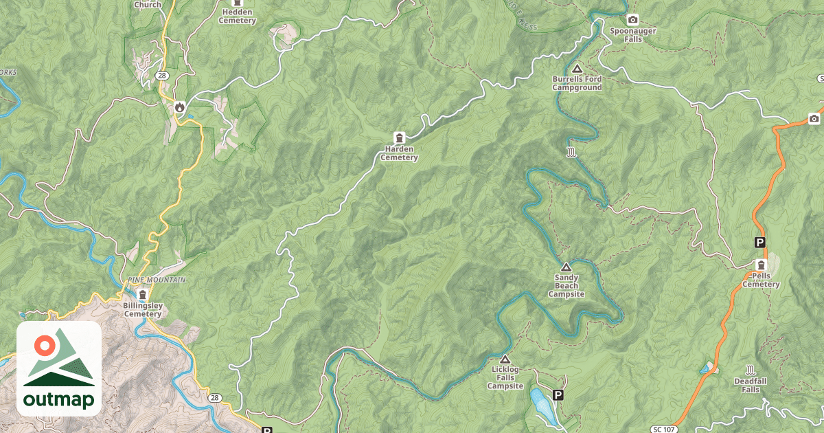 Map of BURRELLS FORD