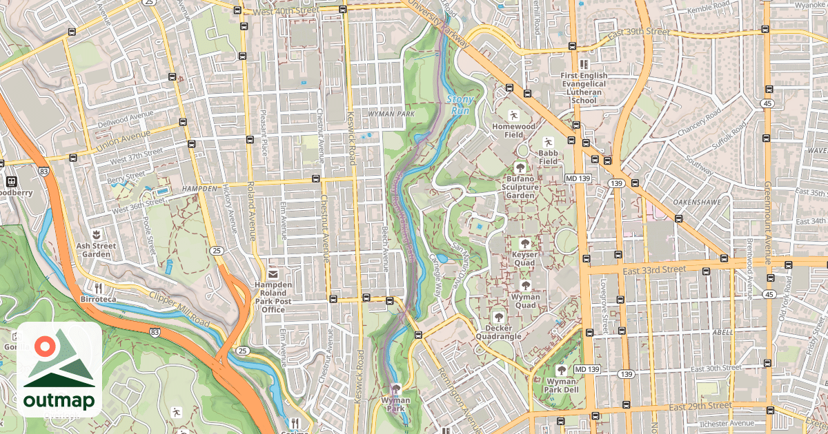 Map of Stony Run Walking Path
