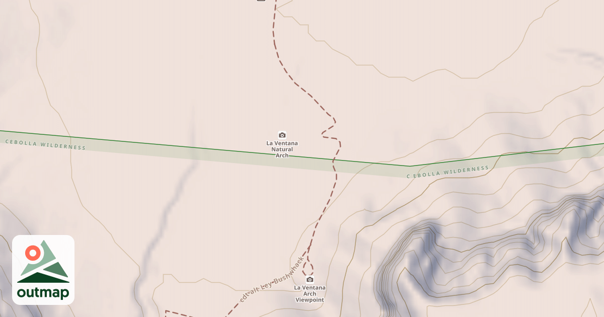 Map of La Ventana Natural Arch Trail - Aggregate