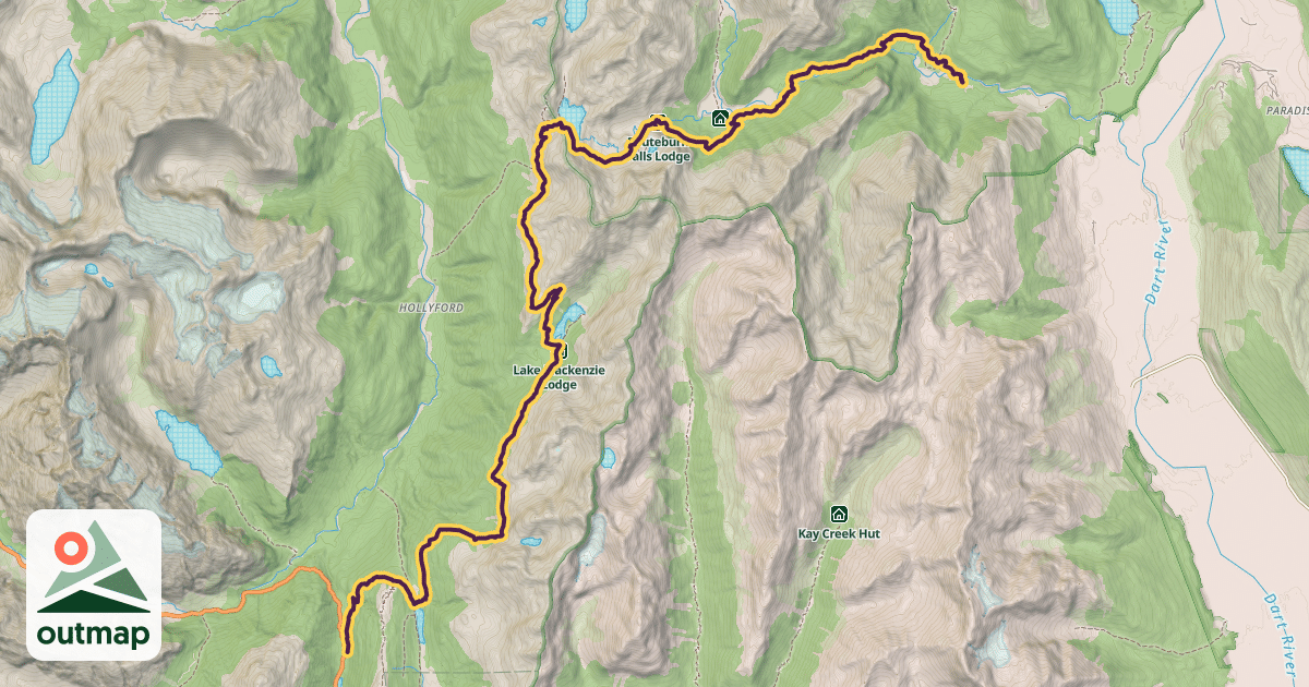 Map of Routeburn Track