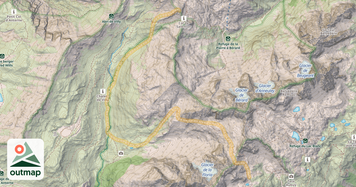 Map of Aiguille de Salenton — Téléski de la Floria