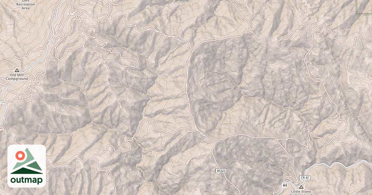 Map of CRACKER BOX RIDGE