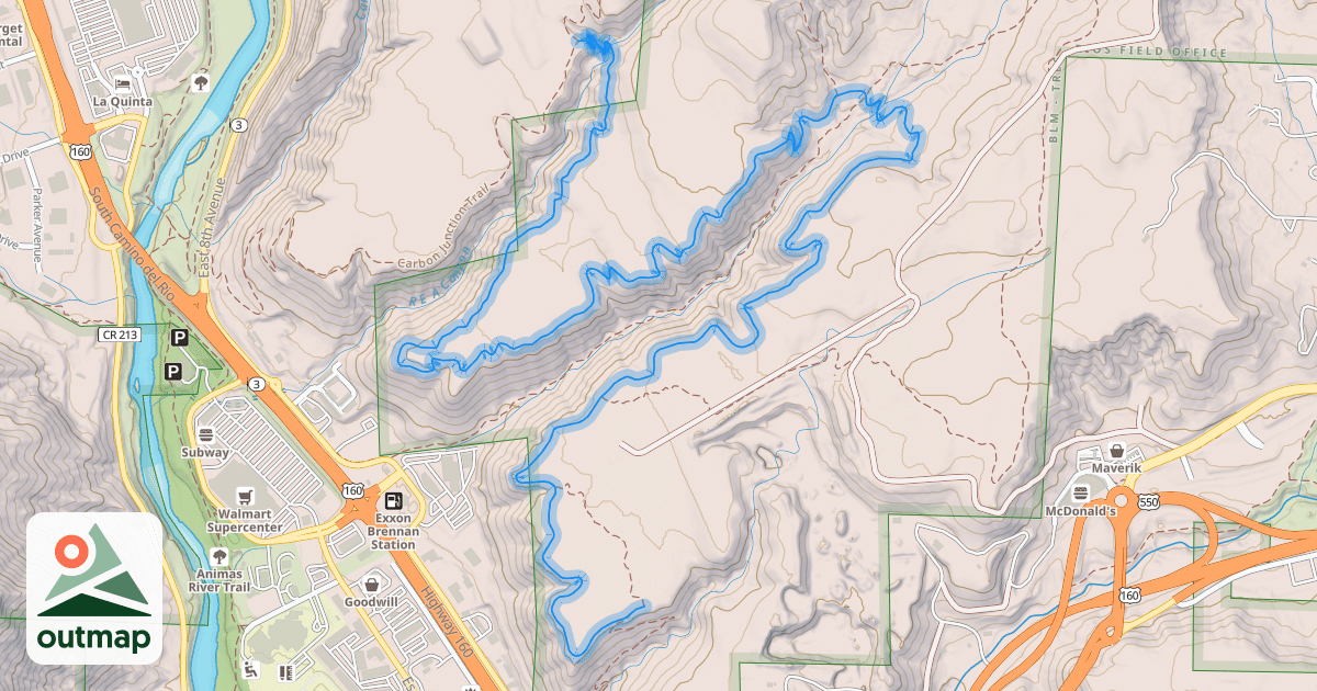 Map of South Rim Trail
