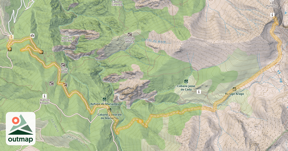Map of Pic du Canigou — Coll de Jou