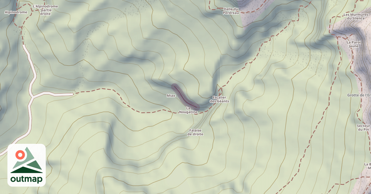 Map of L'escalier des Géants — Falaise de gauche