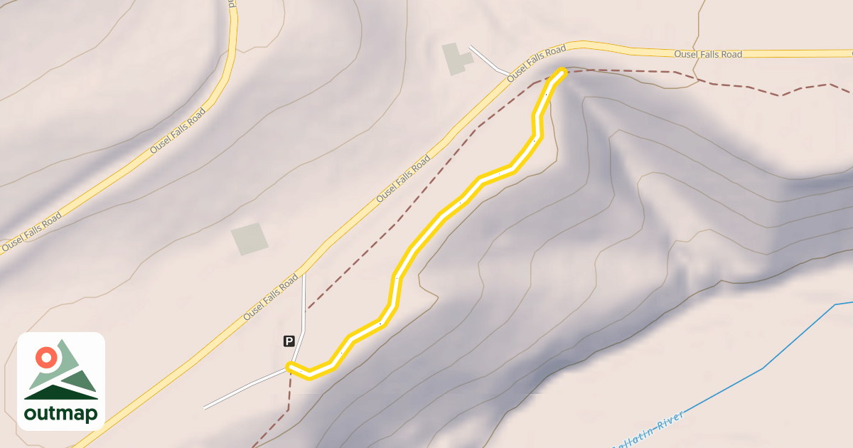 Map of Ousel Falls Trail