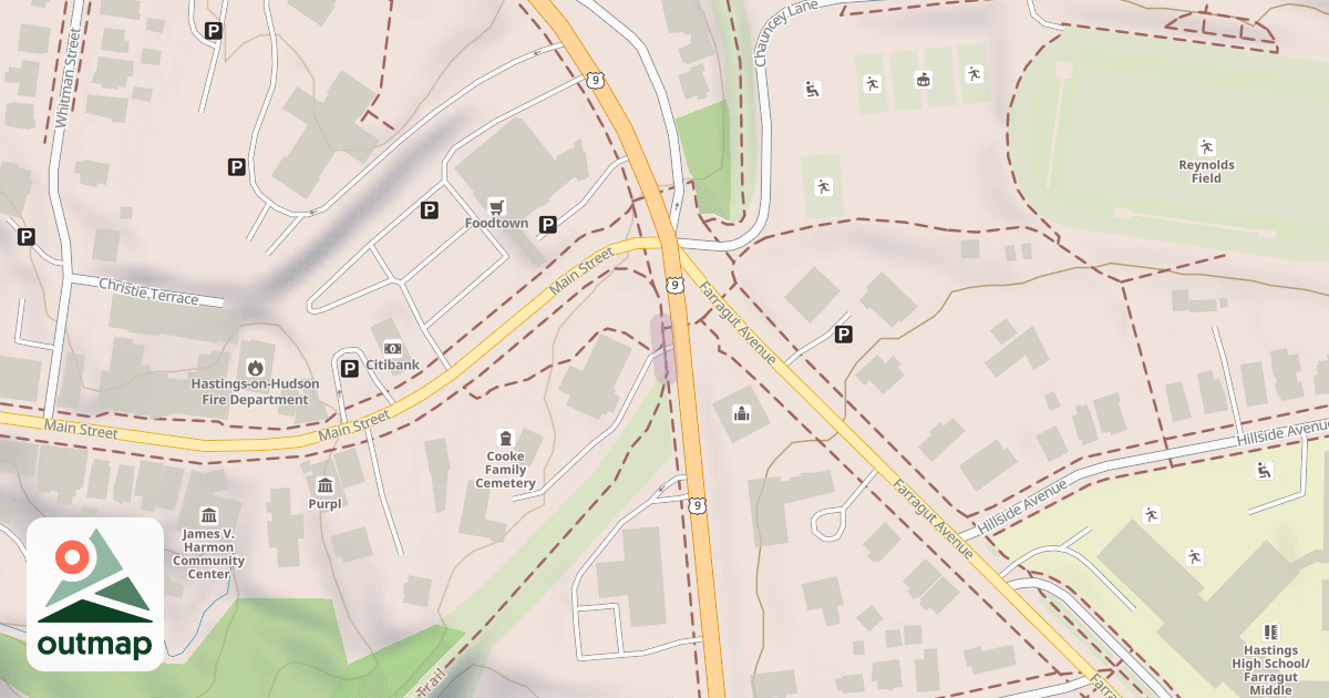 Map of North Broadway Western Sidewalk