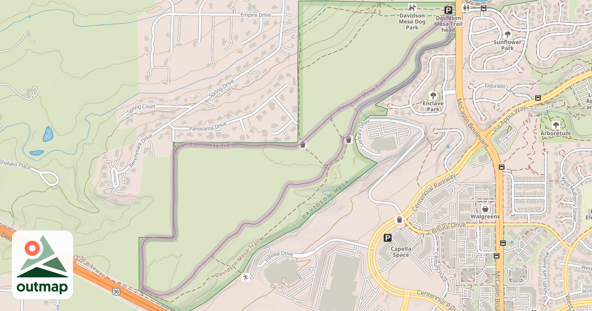 Map of Davidson Mesa Trail
