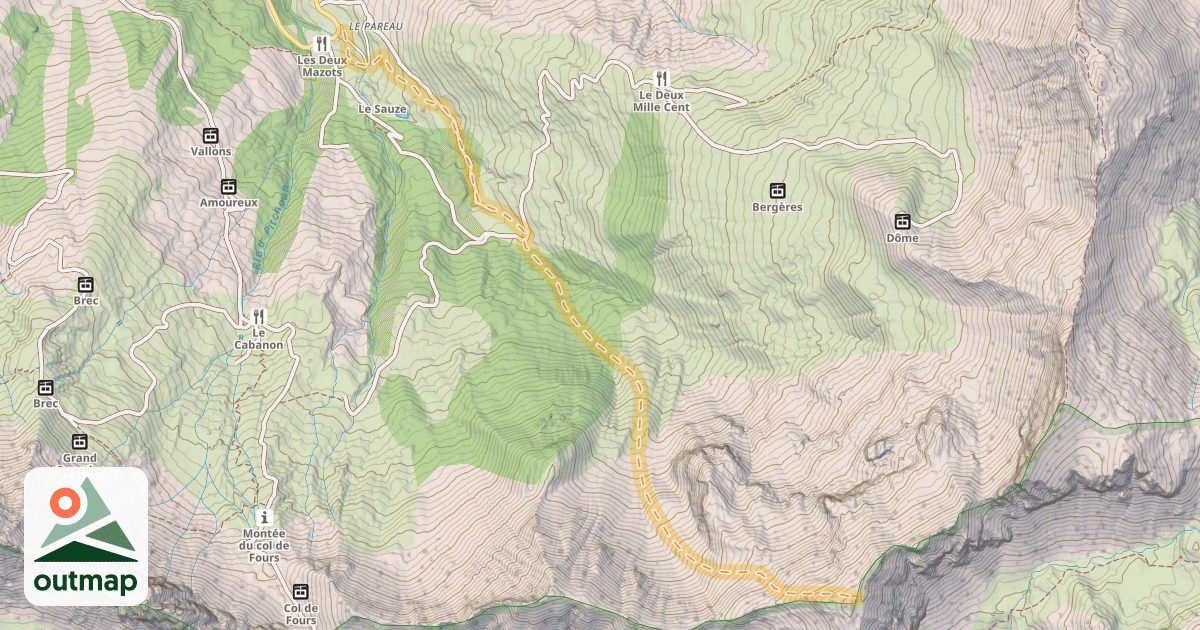 Map of Rouchinière — Super-Sauze