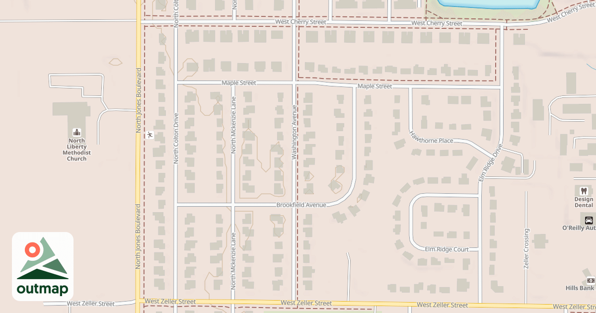 Map of Washington Ave Wide Sidewalk