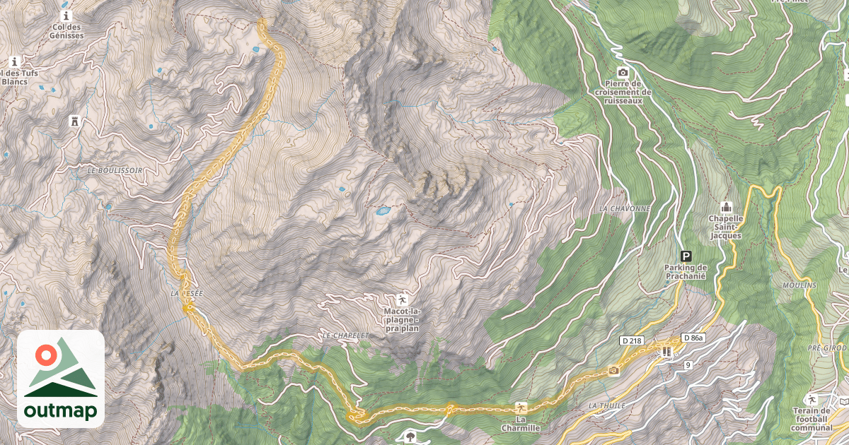 Map of Col de Corne Noire — Granier