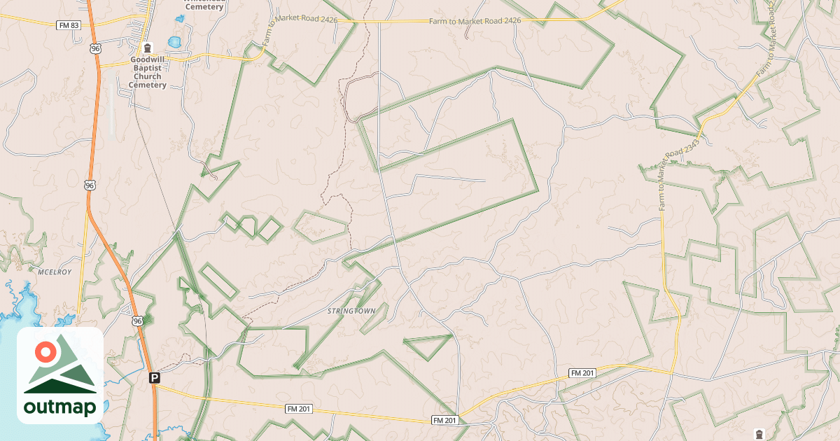 Map of GUM SPRINGS