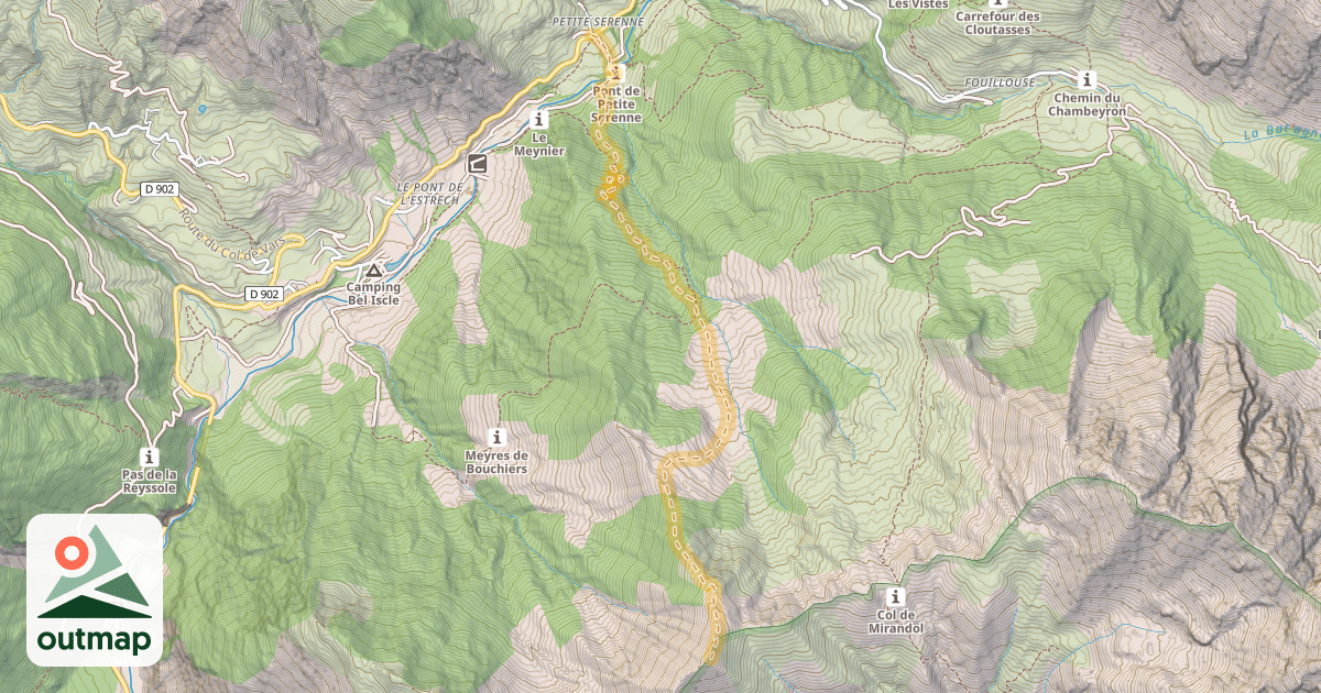 Map of Plateau de Bouchiers — La Petite Serenne