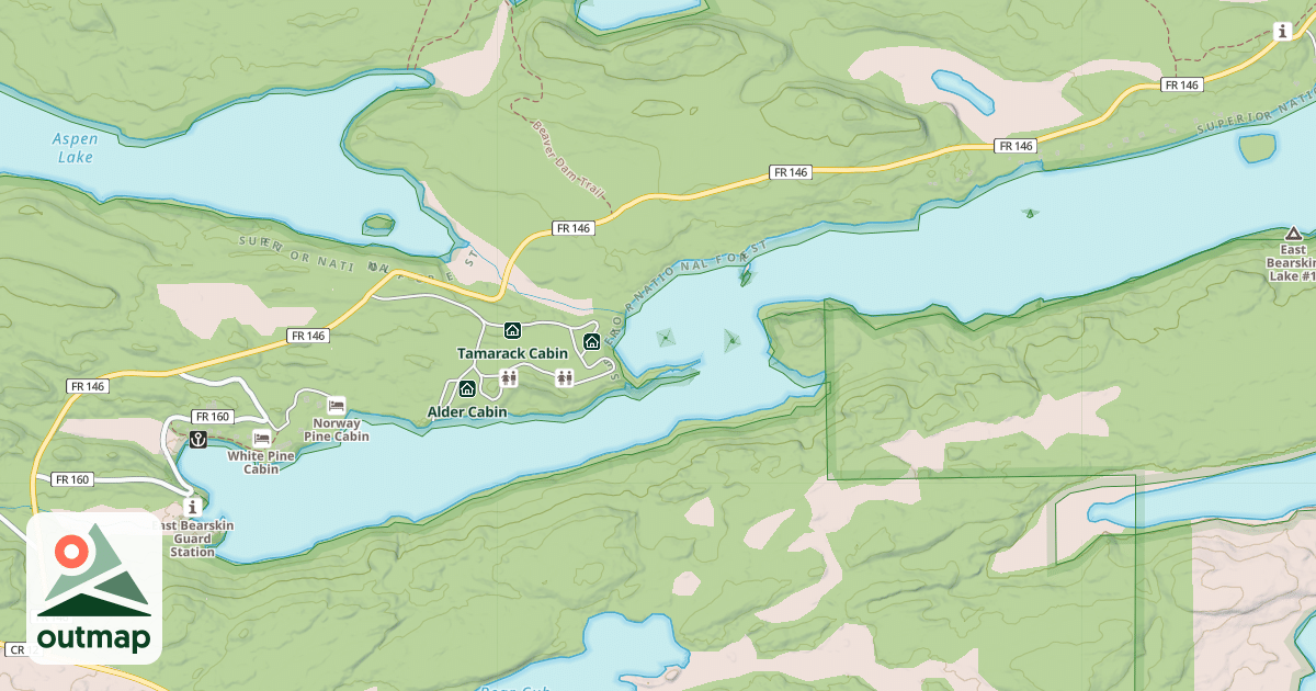 Map of EAST BEARSKIN
