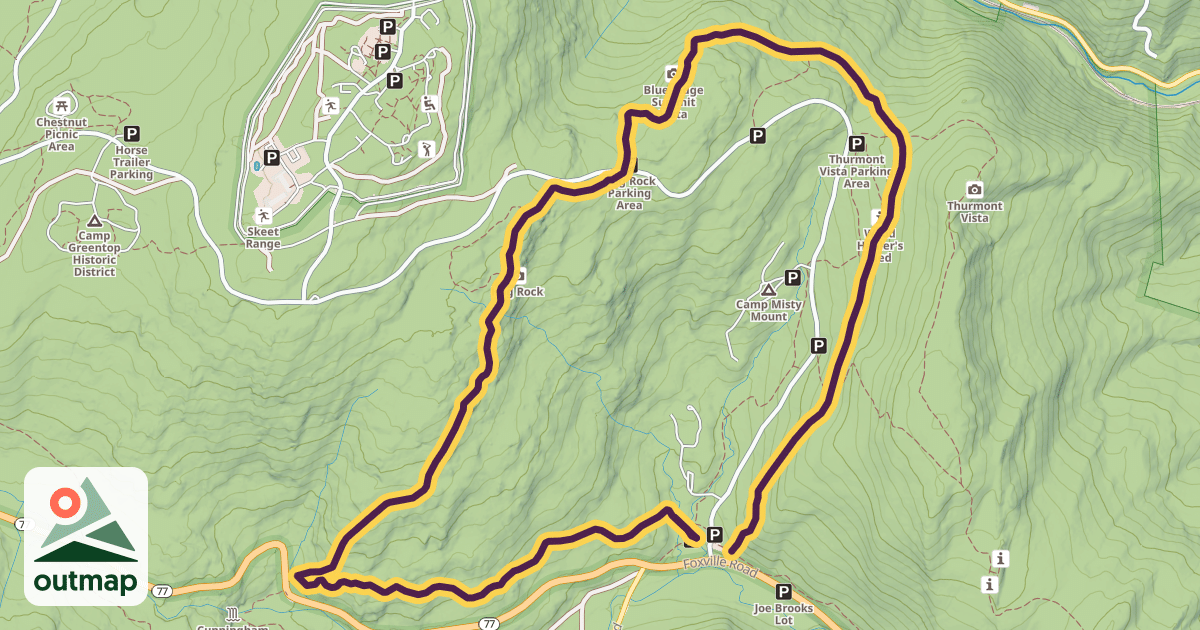 Map of Hog Rock Loop Trail