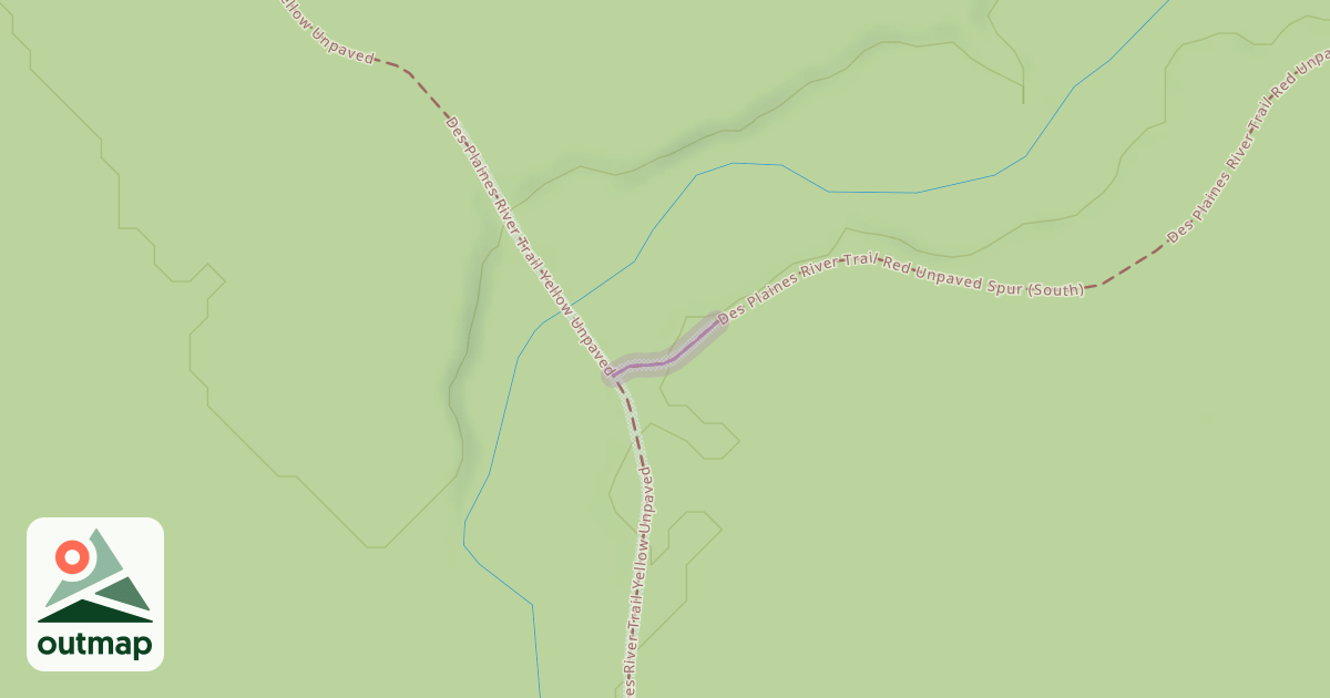 Map of Des Plaines River Trail Red Unpaved Spur (South)