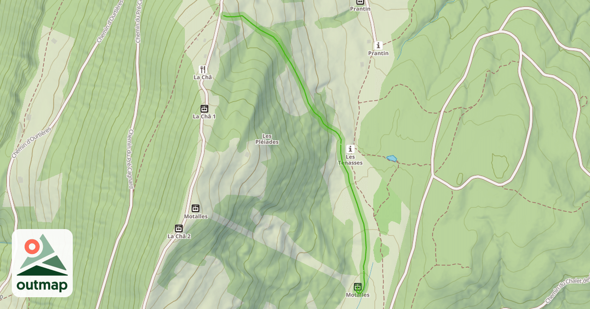 Map of Les Motalles bleue