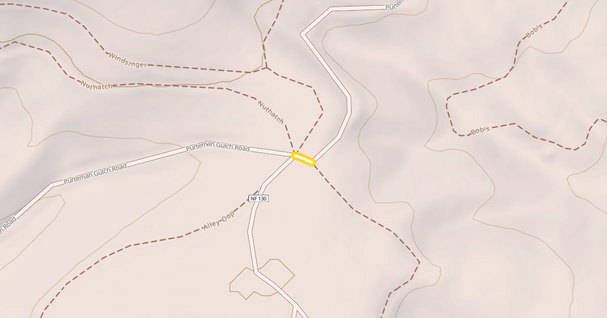Map preview of Purteman Gulch Road