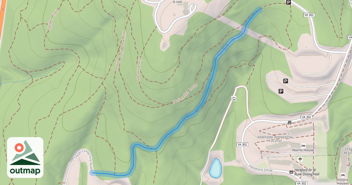 Map of South O-Hill Fire Road