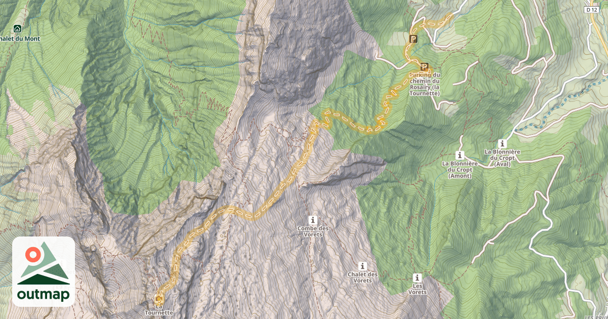 Map of La Tournette — Les Chappes