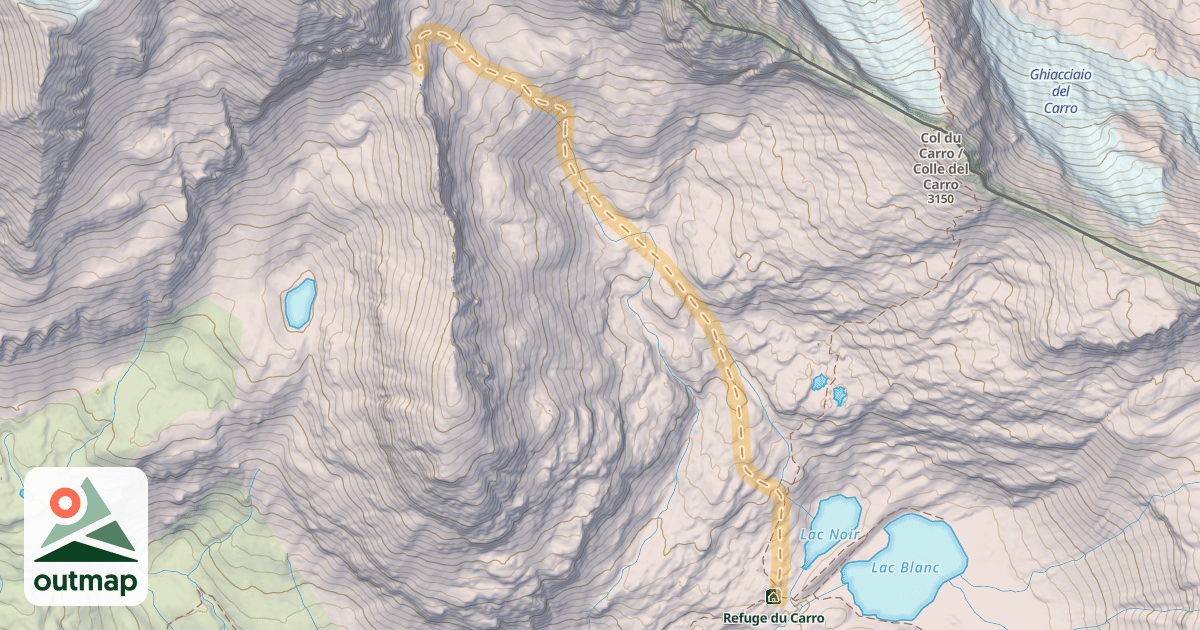 Map of Col de Gontière — Refuge du Carro