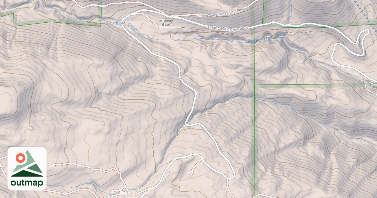Map of Af Canyon - Snake Creek Winter