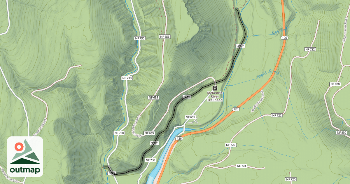 Map of McKenzie River Trail #3507