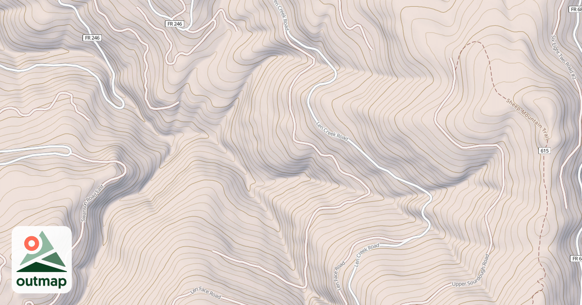 Map of LOWER LEN CREEK