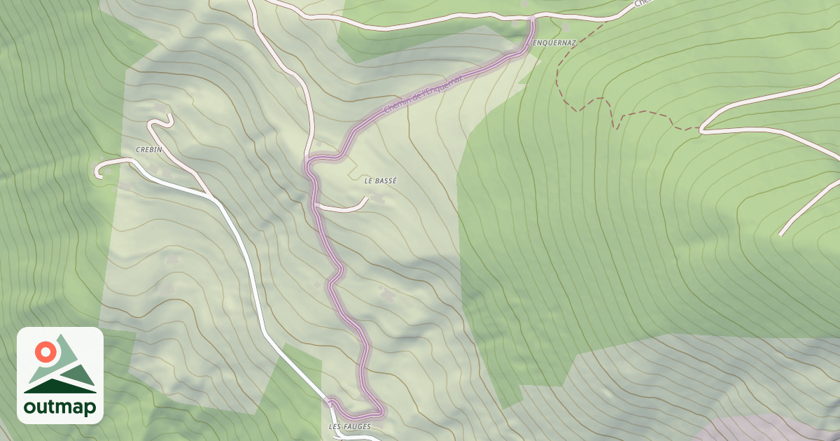 Map of Chemin de l'Enquernaz