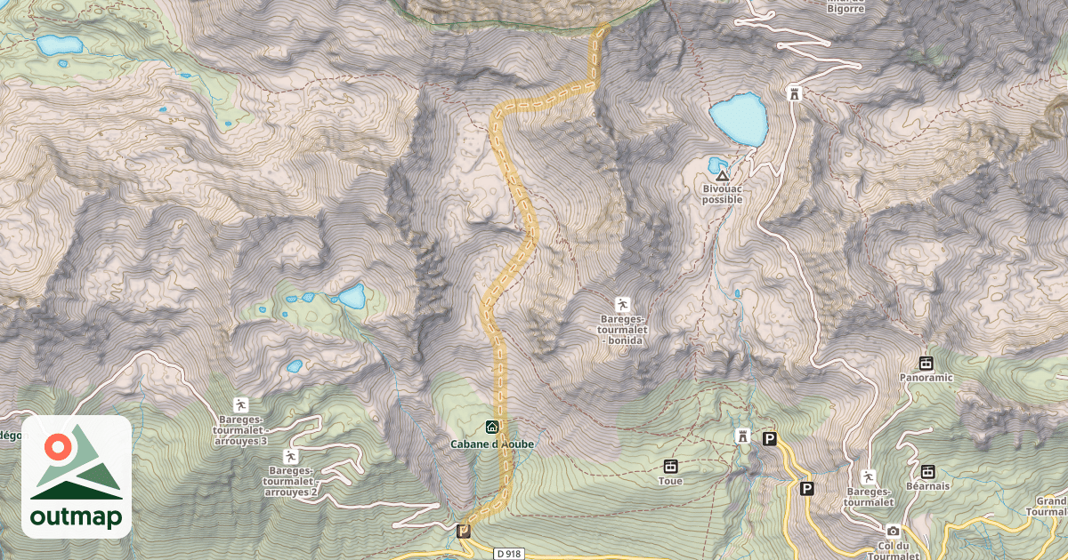 Map of Pene Blanque — Parking d'Aoube