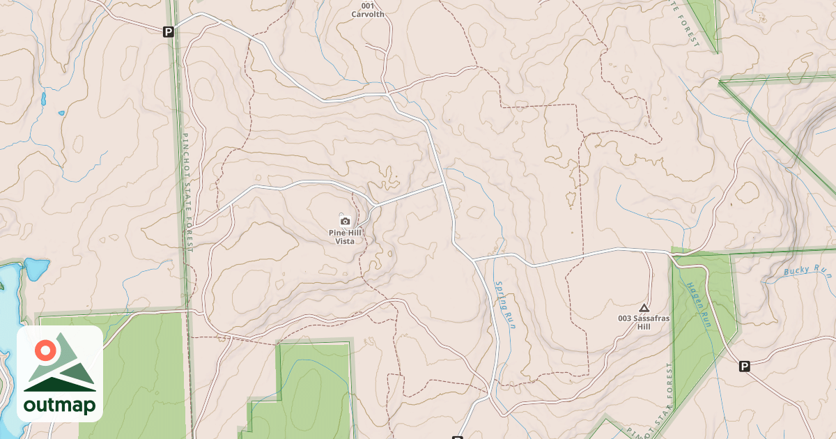 Map of Pinchot State Forest - Thornhurst Snowmobile Trails
